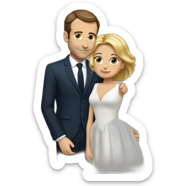 macron tombe amoureux d'une momie sticker