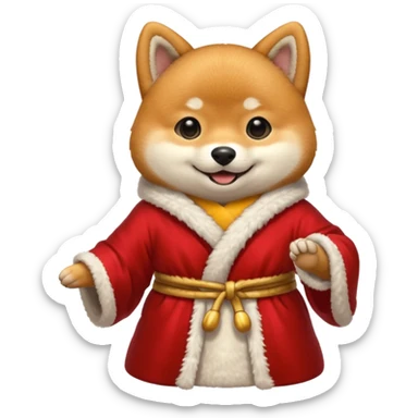 shiba inu wearing a red robe sticker