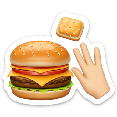 Cheeseburger high fiving sticker