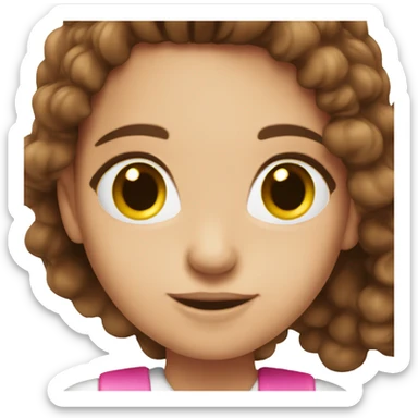 beautiful girl with brown hair doing pink chemistry  sticker