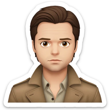 face of Sebastian Stan, neutral expression sticker