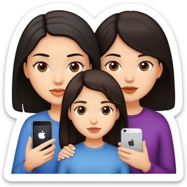tres chicas de cabello oscuro sticker