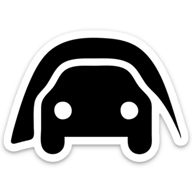 solid elegant minimalistic icon of a car covered with a transparent protective film, clean lines, no background sticker