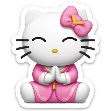 Hello kitty praying sticker
