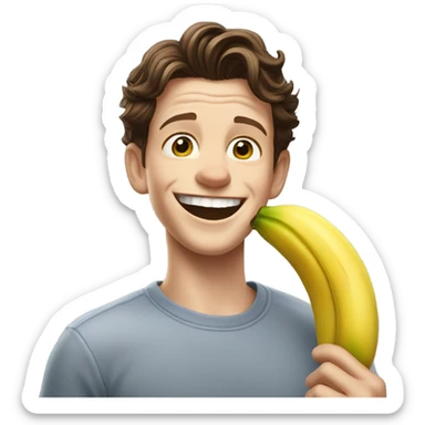 Tom holland with banana sticker