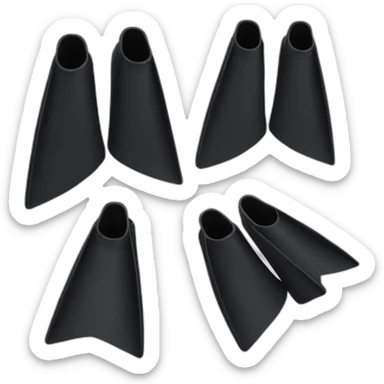 2 black swimming fins sticker