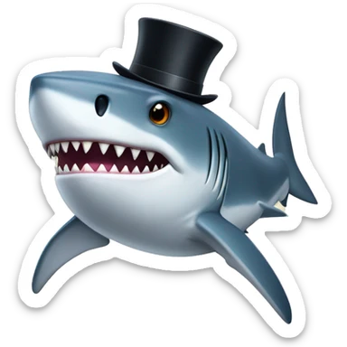 shark wth tophat sticker