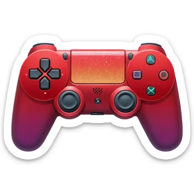 red ombre PlayStation console with glitter sticker