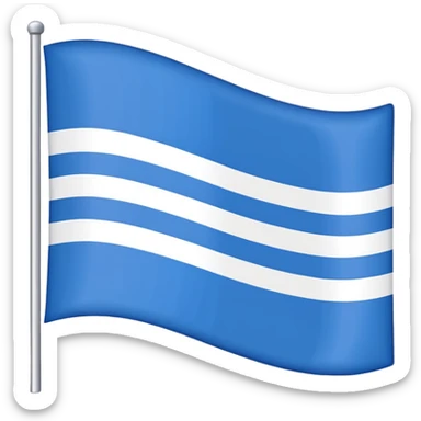 emoji Flag with 3 simple  horizontal lines: white, blue, white, equal one to another/ No other signs. lines equal. only 3 sticker