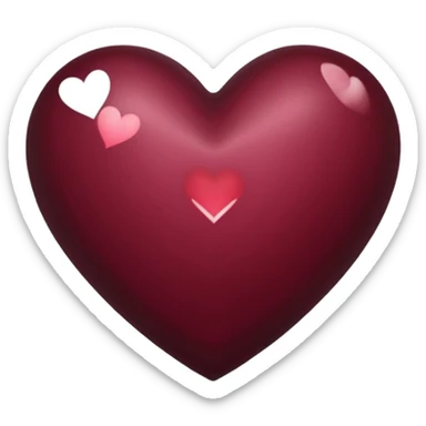 Corazón de color vinotinto oscuro sticker