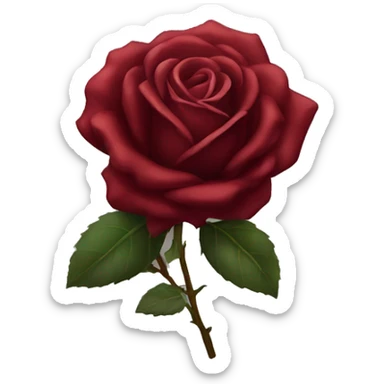 Dark red rose with black bow around stem sticker