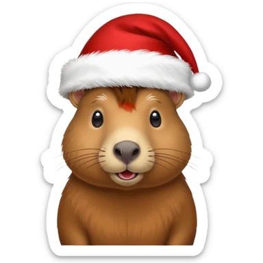 Un. Capibara, un sombrero de Navidad. sticker
