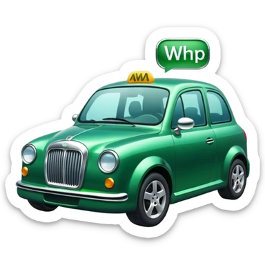 Coche verde de whatsapp sticker
