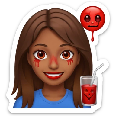 Stoner girl brown long hair sticker