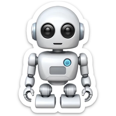 robot old cartoon simple toy white innocent round adorable sticker