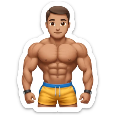 bodybuilder posing sticker