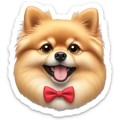 pomeranian with a bow tie sticker