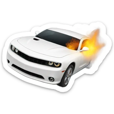 White car doing burnout  sticker