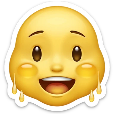 Laugh emoji combine with sad emoji sticker