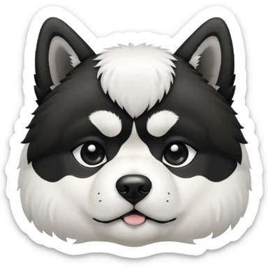 Black and white Akita  sticker