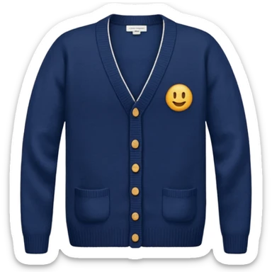 navy simple cardigan without emoji  sticker