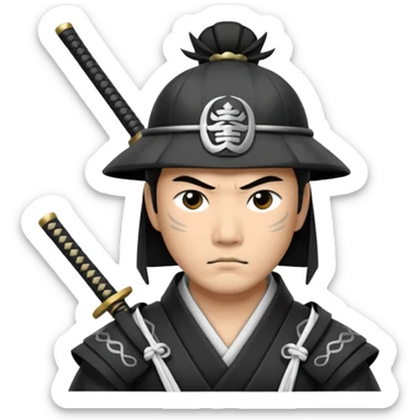 I want a black and white samurai. It is for an icon. sticker