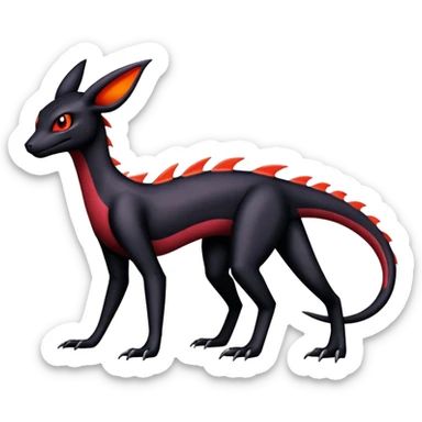 Salazzle-Salandit-Umbreon-Fakémon-hybrid-creature (full body) 4 legs sticker