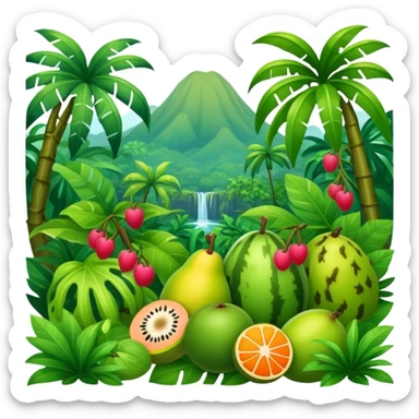 tropical jungle fruit landscape sticker