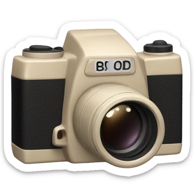 beige Palaroid camera sticker