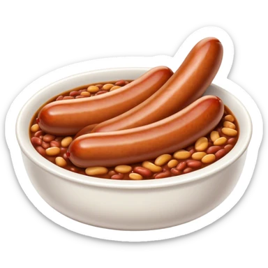 2 sausages with baked beans sticker