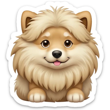 un chien poilu beige  sticker