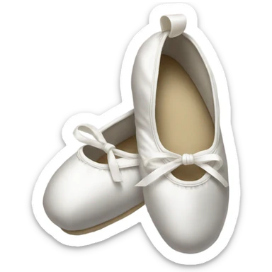 Crossed white ballet slippers with long beautiful strap design sticker