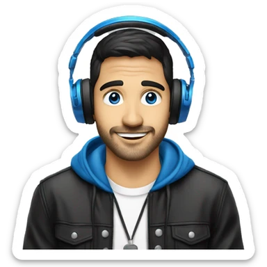 dj español, rubio, con ojos azules en una fiesta sticker