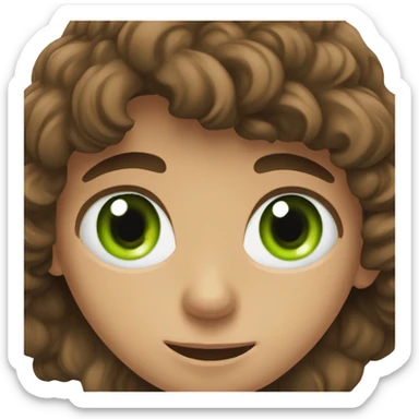 brown-haired boy with green eyes outdoors portrait  sticker