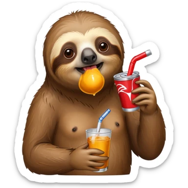 Sloth drinking redbull sticker
