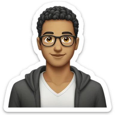 A beautiful Moroccan young man wearing glasses sticker