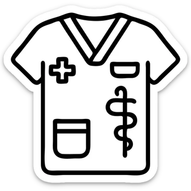 green occupational therapy jacket icon with medical details sticker