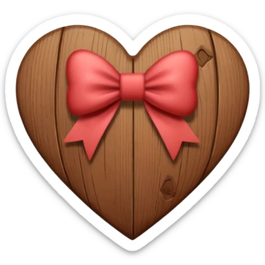 Brown heart with bow sticker