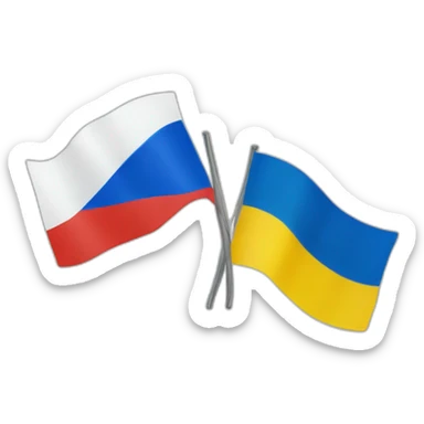 Russia flag and Ukraine flag sticker