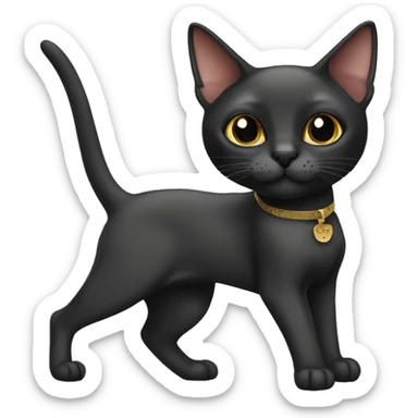 Black oriental cat  sticker