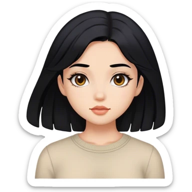 Chica de pelo negro astetik sticker