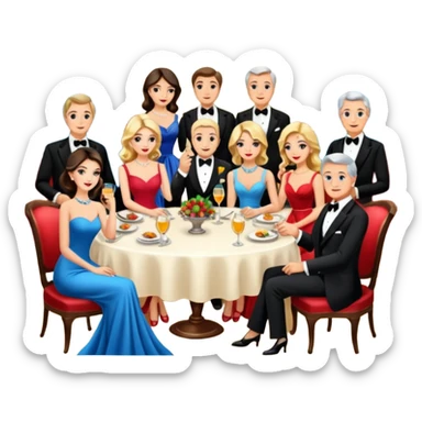 Each table is anchored by wealthy men—celebrities and aristocrats, socialites from the gossip pages, actors and musicians and producers, entrepreneurs and bankers—dining in the company of beautiful women. sticker