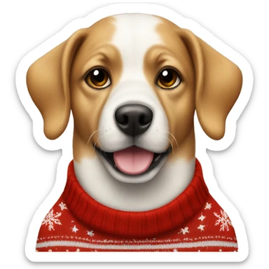 dog in christmas jumper sticker