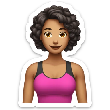 mujer de cabello corto hasta los hombros gimnasio sticker
