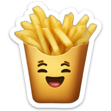 Une patate qui mange des frites sticker