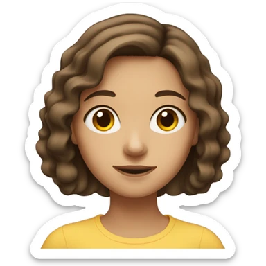 girl with brown eyes and shoulder-length brown hair sticker