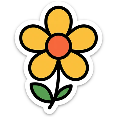 flower color outline icon style sticker