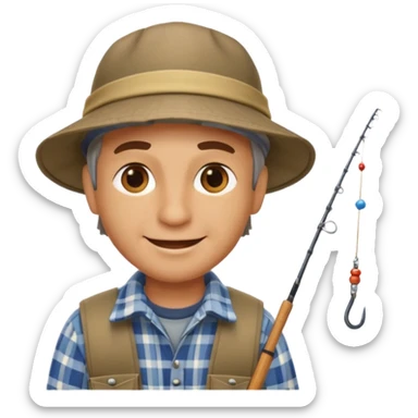 happy fisherman sticker