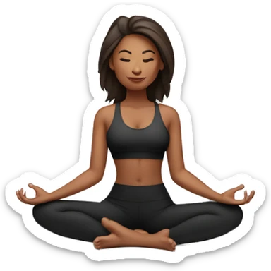 mujer con el cabello rojo y piel blanca haciendo yoga con ropa negra sticker