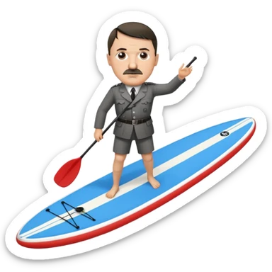 Adolf Hitler on the sup board  sticker